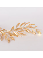 ΦΩΤΙΖΟΜΕΝΗ ΓΙΡΛΑΝΤΑ ME ΧΡΥΣΑ ΦΥΛΛΑ ΕΛΙΑΣ 150cm, 30 ΘΕΡΜΑ ΛΕΥΚΑ MINI LED, ΜΠΑΤΑΡΙΑΣ 2XAA, ΠΡΟΕΚΤΑΣΗ ΠΑΡΟΧΗΣ 50cm, IP20