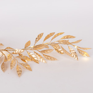 ΦΩΤΙΖΟΜΕΝΗ ΓΙΡΛΑΝΤΑ ME ΧΡΥΣΑ ΦΥΛΛΑ ΕΛΙΑΣ 150cm, 30 ΘΕΡΜΑ ΛΕΥΚΑ MINI LED, ΜΠΑΤΑΡΙΑΣ 2XAA, ΠΡΟΕΚΤΑΣΗ ΠΑΡΟΧΗΣ 50cm, IP20