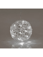 ΑΚΡΥΛΙΚΗ ΜΠΑΛΑ, 30 ΛΕΥΚΑ LED, ΜΕ ΜΕΤΑΣΧΗΜΑΤΙΣΤΗ, 20cm, IP44