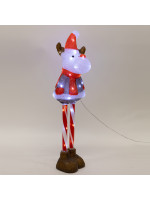 ΑΚΡΥΛΙΚΟ ΕΛΑΦΑΚΙ ME ΠΟΔΙΑ CANDY, 3,5V ΜΕΤΑΣΧΗΜΑΤΙΣΤΗ, 35 ΛΕΥΚΑ LED, ΠΡΟΕΚΤΑΣΗ ΠΑΡΟΧΗΣ 5m, 20x22x70cm, IP44