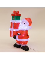 AΚΡΥΛΙΚΟΣ ΑΓΙΟΣ ΒΑΣΙΛΗΣ ΜΕ ΔΩΡΑ, 3,5V ΜΕΤΑΣΧΗΜΑΤΙΣΤΗ, 60 ΛΕΥΚΑ LED, ΠΡΟΕΚΤΑΣΗ ΠΑΡΟΧΗΣ 5m, 25,5x18x44cm, IP44