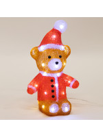 ΑΚΡΥΛΙΚΟΣ ΑΡΚΟΥΔΟΣ ΚΑΦΕ & ΚΟΚΚΙΝΟΣ, 3,5V ΜΕΤΑΣΧΗΜΑΤΙΣΤΗ, 30 ΛΕΥΚΑ LED, ΠΡΟΕΚΤΑΣΗ ΠΑΡΟΧΗΣ 5m, 18x13x31cm, IP44