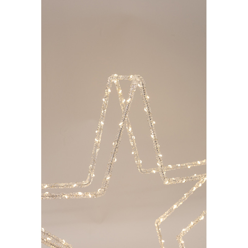 ΑΚΡΥΛΙΚΟ ΑΣΤΕΡΙ, 3,5V ΜΕΤΑΣΧΗΜΑΤΙΣΤΗ, 120 ΘΕΡΜΑ ΛΕΥΚΑ MINI LED, ΠΡΟΕΚΤΑΣΗ ΠΑΡΟΧΗΣ 5m, 46x8,5x46cm, IP44