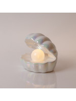 ΚΕΡΑΜΙΚΟ ΜΑΡΓΑΡΙΤΑΡΙ, ΛΕΥΚΟ, ΦΩΤΙΖΟΜΕΝΟ, ΜΠΑΤΑΡΙΑΣ, 1  ΘΕΡΜΟ ΛΕΥΚΟ LED, 14.7x12.5x14cm