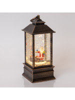 ΠΛΑΣΤΙΚΟ ΦΑΝΑΡΑΚΙ ΜΕ ΑΓΙΟ ΒΑΣΙΛΗ, ΠΑΛΑΙΩΜΕΝΟ ΚΑΦΕ, ΦΩΤΙΖΟΜΕΝΟ, ΜΕ ΝΕΡΟ, ΜΠΑΤΑΡΙΑΣ, 1  ΘΕΡΜΟ ΛΕΥΚΟ LED, 9x9x22cm