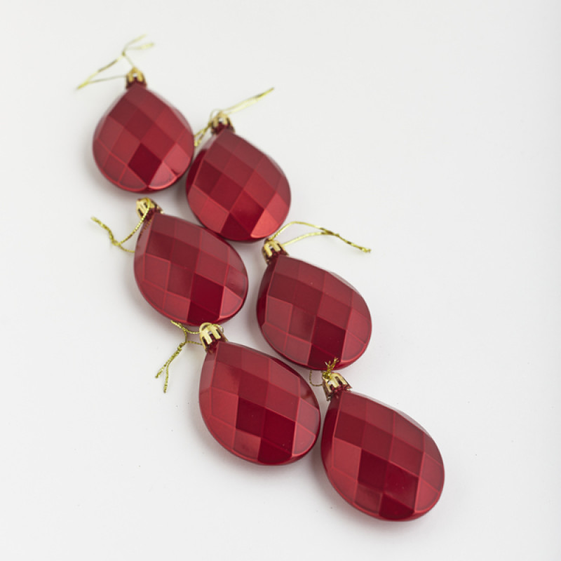 ΠΛΑΣΤΙΚΑ ΔΙΑΜΑΝΤΙΑ, ΚΟΚΚΙΝΑ, ΣΕΤ 6 ΤΜΧ, 8cm