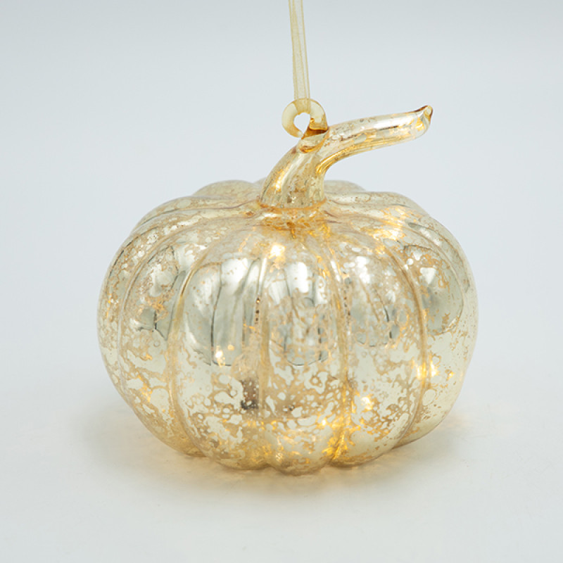 ΓΥΑΛΙΝΗ ΚΟΛΟΚΥΘΑ ΦΩΤΙΖΟΜΕΝΗ, ΧΡΥΣΗ, 10.8cm