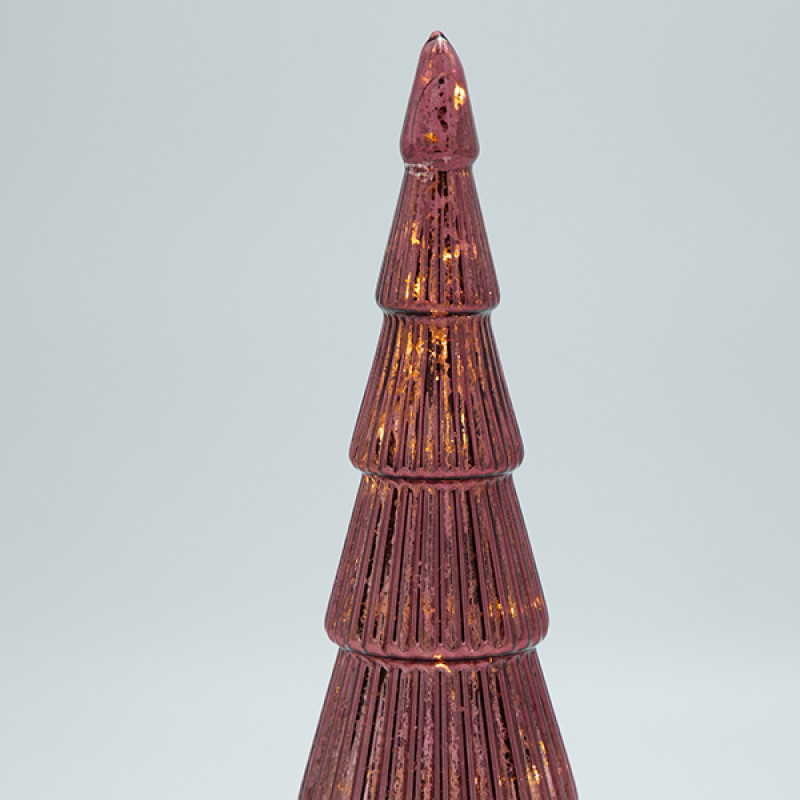 ΓΥΑΛΙΝΟ ΔΕΝΤΡΑΚΙ, ΚΟΚΚΙΝΟ ΜΕΤΑΛΛΙΖΕ, ΦΩΤΙΖΟΜΕΝΟ, 8,5x26cm