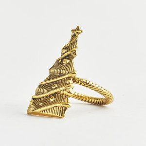 ΔΑΧΤΥΛΙΔΙ ΠΕΤΣΕΤΑΣ, ΜΕΤΑΛΛΙΚΟ, ΜΕ ΧΡΥΣΟ ΔΕΝΤΡΑΚΙ, ΣΕΤ 4ΤΜΧ