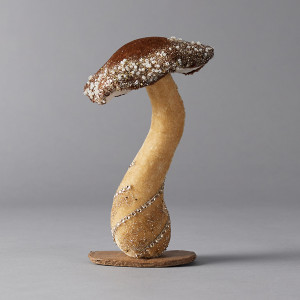 ΒΕΛΟΥΔΙΝΟ ΜΑΝΙΤΑΡΙ, ΚΑΦΕ, ΜΕ ΓΚΛΙΤΕΡ, 14x14x22cm