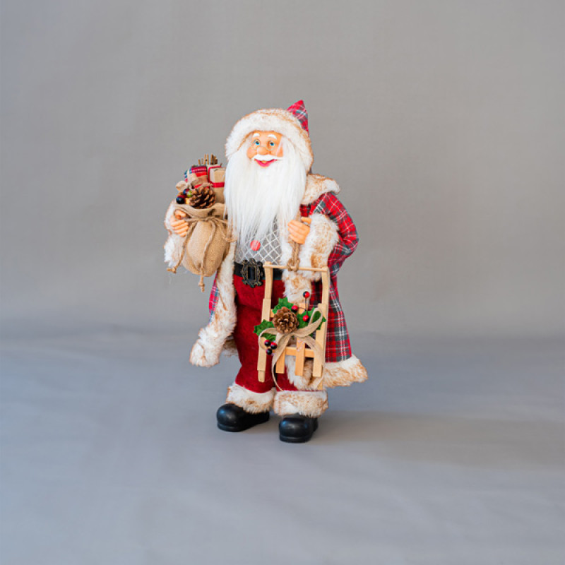 ΑΓΙΟΣ ΒΑΣΙΛΗΣ, ΚΟΚΚΙΝΟ ΚΑΡΟ, ΜΕ ΣΑΚΟ, 60cm