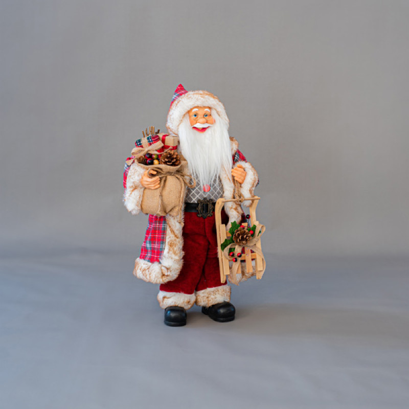 ΑΓΙΟΣ ΒΑΣΙΛΗΣ, ΚΟΚΚΙΝΟ ΚΑΡΟ, ΜΕ ΣΑΚΟ, 60cm