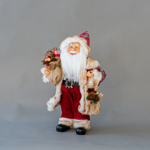 ΑΓΙΟΣ ΒΑΣΙΛΗΣ, ΚΟΚΚΙΝΟ ΚΑΡΟ, ΜΕ ΣΑΚΟ, 40cm