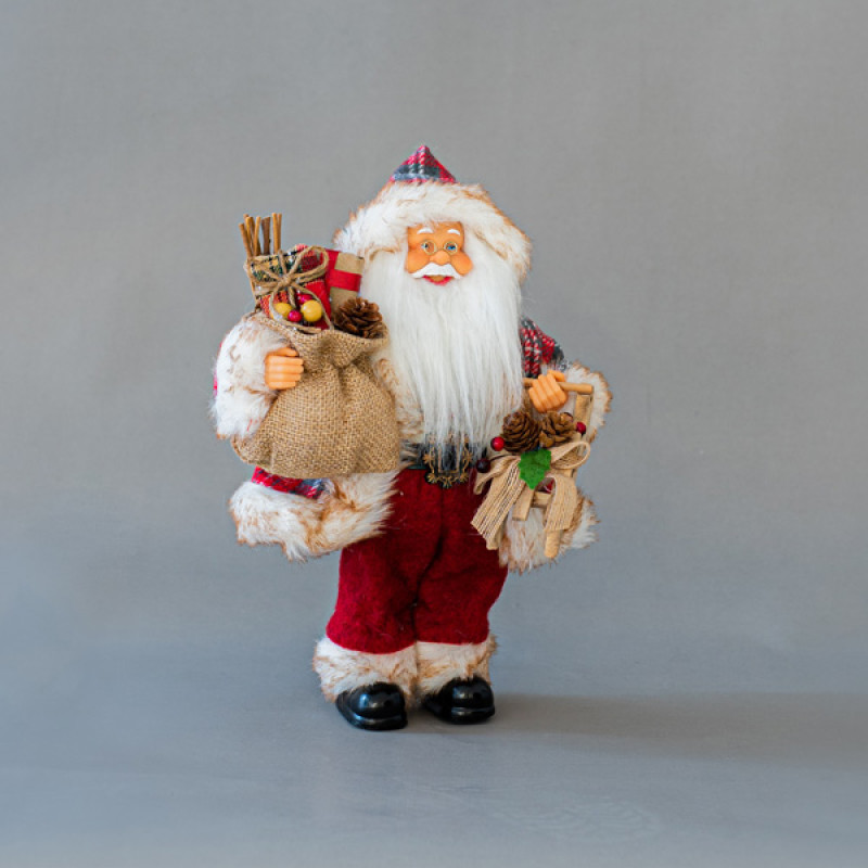 ΑΓΙΟΣ ΒΑΣΙΛΗΣ, ΚΟΚΚΙΝΟ ΚΑΡΟ, ΜΕ ΣΑΚΟ, 30cm