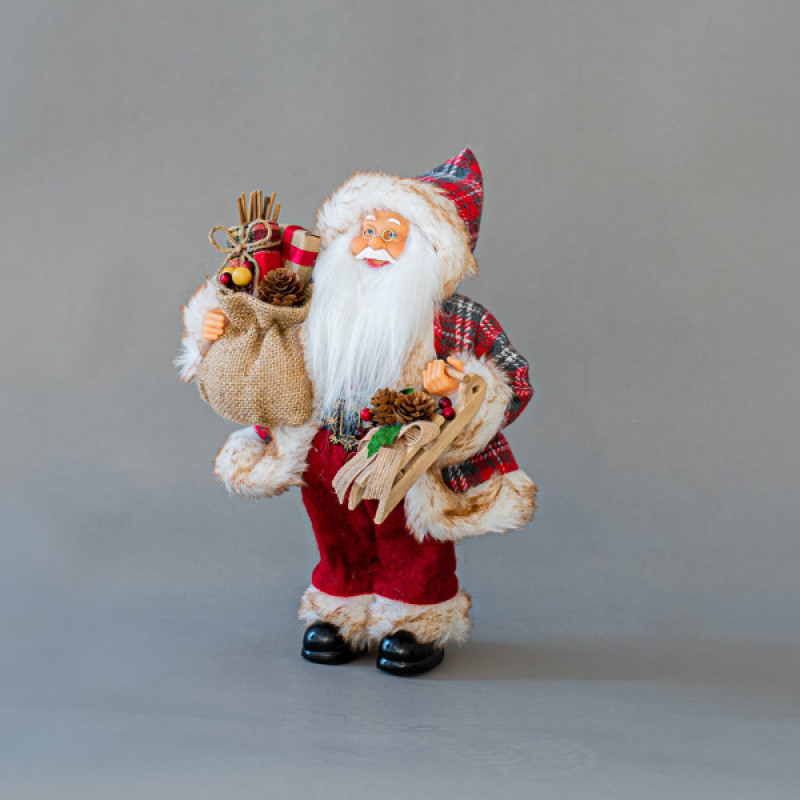 ΑΓΙΟΣ ΒΑΣΙΛΗΣ, ΚΟΚΚΙΝΟ ΚΑΡΟ, ΜΕ ΣΑΚΟ, 30cm