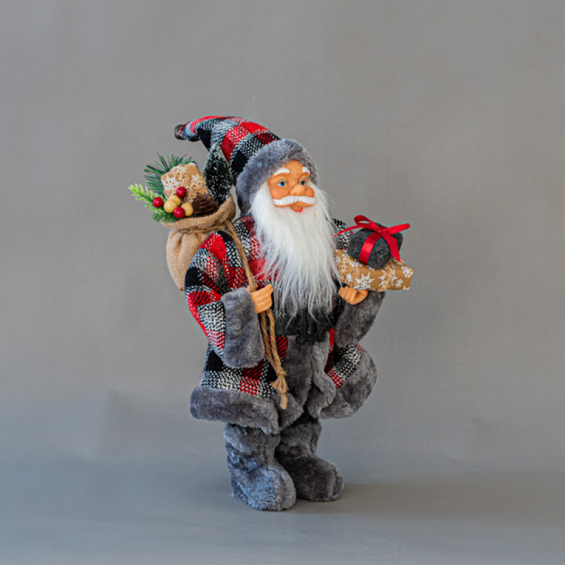 ΑΓΙΟΣ ΒΑΣΙΛΗΣ, ΣΚΟΥΡΟ ΓΚΡΙ, ΜΕ ΔΩΡΑ, 40cm