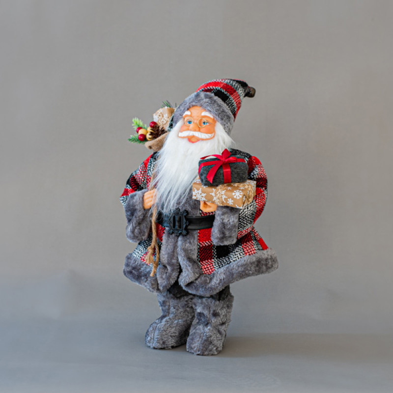 ΑΓΙΟΣ ΒΑΣΙΛΗΣ, ΣΚΟΥΡΟ ΓΚΡΙ, ΜΕ ΔΩΡΑ, 40cm
