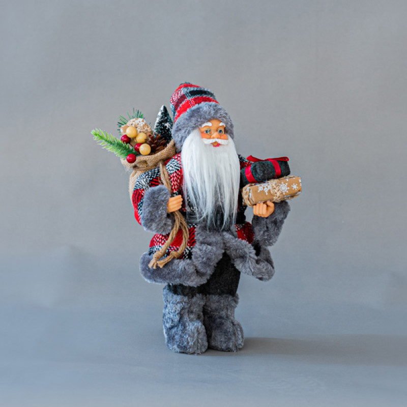 ΑΓΙΟΣ ΒΑΣΙΛΗΣ, ΣΚΟΥΡΟ ΓΚΡΙ, ΜΕ ΔΩΡΑ, 30cm