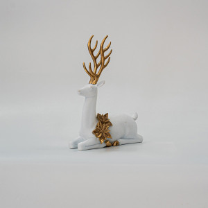 ΚΑΘΙΣΤΟΣ ΤΑΡΑΝΔΟΣ, ΛΕΥΚΟΣ, ΒΕΛΟΥΔΙΝΟΣ, ΜΕ ΧΡΥΣΑ ΛΟΥΛΟΥΔΑΚΙΑ, 27cm