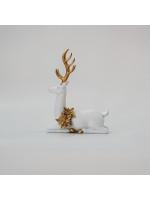 ΚΑΘΙΣΤΟΣ ΤΑΡΑΝΔΟΣ, ΛΕΥΚΟΣ, ΒΕΛΟΥΔΙΝΟΣ, ΜΕ ΧΡΥΣΑ ΛΟΥΛΟΥΔΑΚΙΑ, 27cm