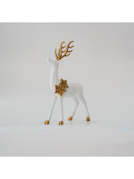 ΤΑΡΑΝΔΟΣ,ΛΕΥΚΟΣ, ΒΕΛΟΥΔΙΝΟΣ, ΜΕ ΧΡΥΣΑ ΛΟΥΛΟΥΔΑΚΙΑ, 35cm