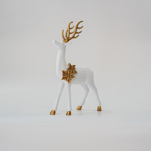 ΤΑΡΑΝΔΟΣ,ΛΕΥΚΟΣ, ΒΕΛΟΥΔΙΝΟΣ, ΜΕ ΧΡΥΣΑ ΛΟΥΛΟΥΔΑΚΙΑ, 35cm