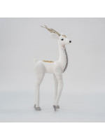 ΒΕΛΟΥΔΙΝΟ ΕΛΑΦΙ, ΛΕΥΚΟ, ΜΕ ΧΡΥΣΟ ΓΚΛΙΤΕΡ, 19x45x8cm