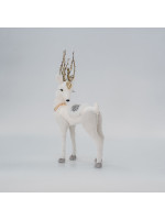 ΒΕΛΟΥΔΙΝΟ ΕΛΑΦΙ, ΛΕΥΚΟ, ΜΕ ΧΡΥΣΟ ΓΚΛΙΤΕΡ, 19x39x8cm