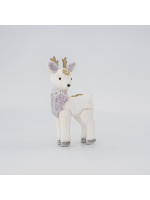 ΒΕΛΟΥΔΙΝΟ ΤΑΡΑΝΔΑΚΙ, ΛΕΥΚΟ, ΜΕ ΧΡΥΣΟ ΓΚΛΙΤΕΡ, 12x7x23cm