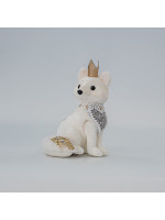 ΒΕΛΟΥΔΙΝΗ ΑΛΕΠΟΥ, ΛΕΥΚΗ, ΜΕ ΧΡΥΣΟ ΓΚΛΙΤΕΡ, 14x13x7cm