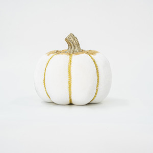 ΒΕΛΟΥΔΙΝΗ ΚΟΛΟΚΥΘΑ, ΛΕΥΚΗ, ΜΕ ΧΡΥΣΟ ΓΚΛΙΤΕΡ, 20cm