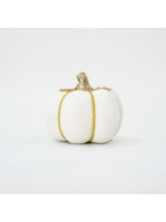 ΒΕΛΟΥΔΙΝΗ ΚΟΛΟΚΥΘΑ, ΛΕΥΚΗ, ΜΕ ΧΡΥΣΟ ΓΚΛΙΤΕΡ, 15cm