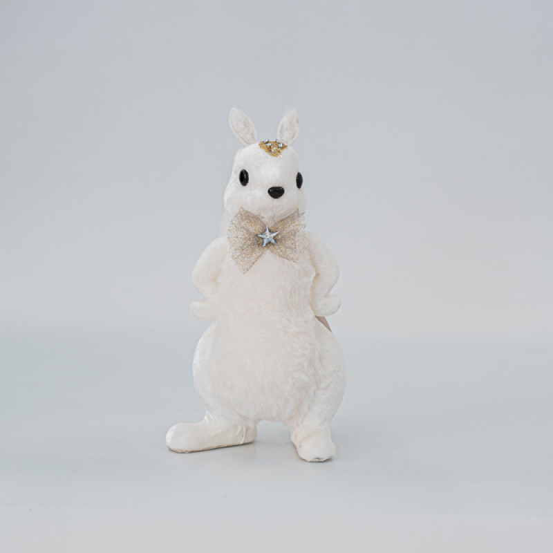 ΒΕΛΟΥΔΙΝΟΣ ΣΚΙΟΥΡΟΣ, ΜΕ ΦΙΟΓΚΟ, ΑΣΠΡΟΣ, 15x14x27cm