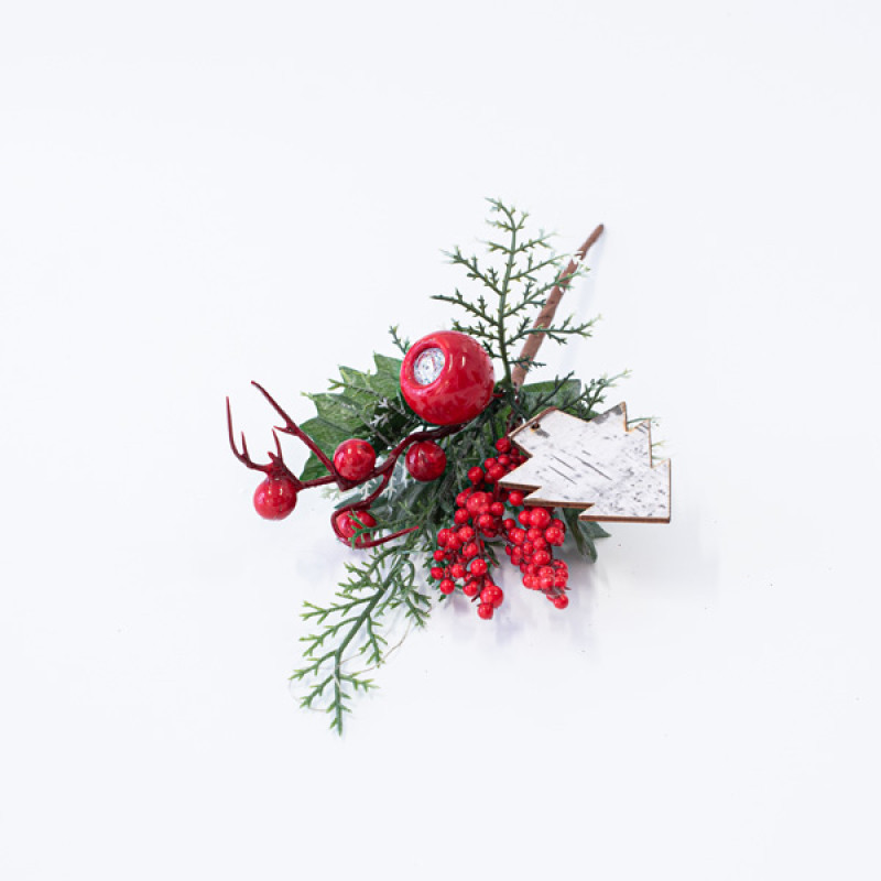 ΠΙΚΑΚΙ ΜΕ ΦΥΛΛΑ ΜΗΛΟ ΚΑΙ ΚΟΚΚΙΝΑ ΔΙΑΚΟΣΜΗΤΙΚΑ, 25cm