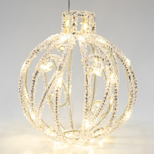 ΑΚΡΥΛΙΚΗ ΜΠΑΛΑ, 40 ΘΕΡΜΑ ΛΕΥΚΑ LED, 500cm ΠΡΟΕΚΤΑΣΗ ΠΑΡΟΧΗΣ, 20x22cm, IP44