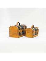 ΥΦΑΣΜΑΤΙΝΗ ΒΑΛΙΤΣΑ, ΜΠΛΕ ΚΑΡΟ, ΣΕΤ 2 ΤΜΧ, 30x18x19cm ΚΑΙ 24x13x15,3cm