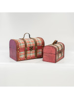 ΥΦΑΣΜΑΤΙΝΗ ΒΑΛΙΤΣΑ, ΡΟΖ ΚΑΡΟ, ΣΕΤ 2 ΤΜΧ, 30x18x19cm ΚΑΙ 24x13x15,3cm