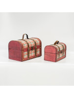 ΥΦΑΣΜΑΤΙΝΗ ΒΑΛΙΤΣΑ, ΡΟΖ ΚΑΡΟ, ΣΕΤ 2 ΤΜΧ, 30x18x19cm ΚΑΙ 24x13x15,3cm