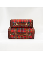 ΥΦΑΣΜΑΤΙΝΗ ΒΑΛΙΤΣΑ, ΚΟΚΚΙΝΟ ΚΑΡΟ, ΣΕΤ 2 ΤΜΧ, 42x28,3x17,5cm ΚΑΙ 36x22,5x13,2cm