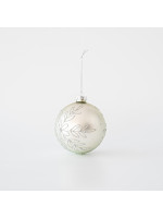 ΓΥΑΛΙΝΗ ΜΠΑΛΑ, ΑΣΗΜΙ ΜΕ ΑΣΗΜΙ ΣΧΕΔΙΑ GLITTER, ΣΕΤ 4ΤΜΧ, 10cm