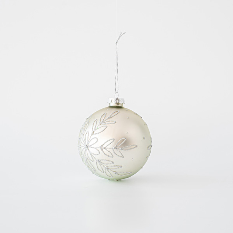 ΓΥΑΛΙΝΗ ΜΠΑΛΑ, ΑΣΗΜΙ ΜΕ ΑΣΗΜΙ ΣΧΕΔΙΑ GLITTER, ΣΕΤ 4ΤΜΧ, 10cm