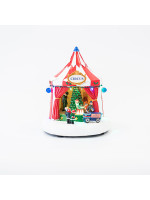 ΧΡΙΣΤΟΥΓΕΝΝΙΑΤΙΚΗ ΣΚΗΝΗ ΤΣΙΡΚΟΥ, 10 LED, ΜΕ ΜΕΤΑΣΧΗΜΑΤΙΣΤΗ, ΜΕ ΜΟΥΣΙΚΗ ΚΑΙ ΚΙΝΗΣΗ, 21,5x21x24,5cm