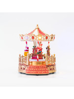 ΚΑΡΟΥΖΕΛ, ΚΟΚΚΙΝΟ-ΧΡΥΣΟ, ΜΕ ΑΓΙΟ ΒΑΣΙΛΗ ΚΑΙ ΚΑΡΥΟΘΡΑΥΣΤΗ, 13 LED, ΜΕ ΜΕΤΑΣΧΗΜΑΤΙΣΤΗ, ΜΕ ΜΟΥΣΙΚΗ ΚΑΙ ΚΙΝΗΣΗ, 18x20x22,5cm