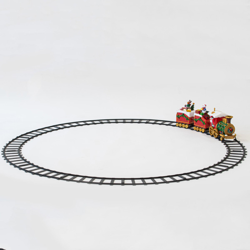 ΤΡΕΝΑΚΙ ΜΕ ΡΑΓΕΣ, ΜΕ ΜΟΥΣΙΚΗ ΚΑΙ ΚΙΝΗΣΗ, 2 LED, ΜΠΑΤΑΡΙΑΣ, ΤΡΕΝΟ 50cm, ΡΑΓΕΣ Φ115cm