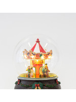 ΚΑΡΟΥΖΕΛ ΣΕ ΓΥΑΛΙΝΟ ΘΟΛΟ, ΜΠΑΤΑΡΙΑΣ, LED, ΜΕ ΜΟΥΣΙΚΗ ΚΑΙ ΚΙΝΗΣΗ, 12x12x16cm