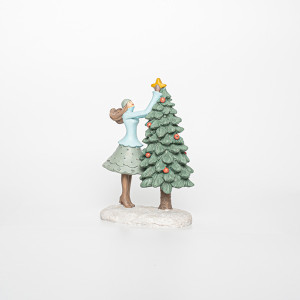 ΔΙΑΚΟΣΜΗΤΙΚΟ ΠΟΛΥΡΕΖΙΝ, ΓΥΝΑΙΚΑ ΜΕ ΔΕΝΤΡΟ, 10x6,5x15cm