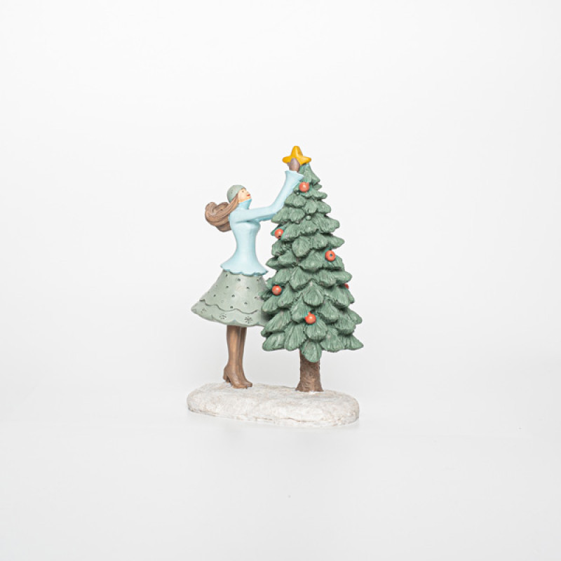 ΔΙΑΚΟΣΜΗΤΙΚΟ ΠΟΛΥΡΕΖΙΝ, ΓΥΝΑΙΚΑ ΜΕ ΔΕΝΤΡΟ, 10x6,5x15cm