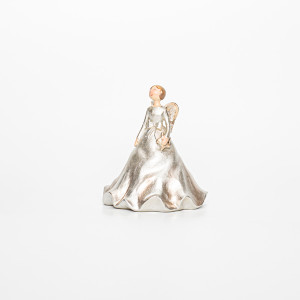 ΔΙΑΚΟΣΜΗΤΙΚΟ ΠΟΛΥΡΕΖΙΝ, ΑΓΓΕΛΟΣ, ΑΠΑΛΟ ΧΡΥΣΟ, 9,5x9,5x11,5cm