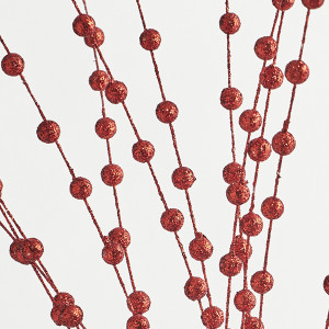 ΚΛΑΔΙ, ΚΟΚΚΙΝΟ, ΜΕ ΓΚΛΙΤΕΡ ΠΕΡΛΕΣ, 150cm