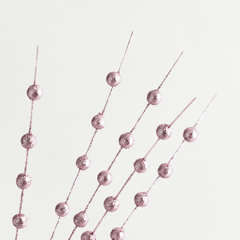 ΚΛΑΔΙ, ΡΟΖ, ΜΕ ΓΚΛΙΤΕΡ ΠΕΡΛΕΣ, 150cm